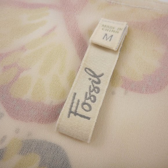 Fossil Women's Size M A-Line Sleeveless Dress Butterfly Print Silk - Picture 5 of 8